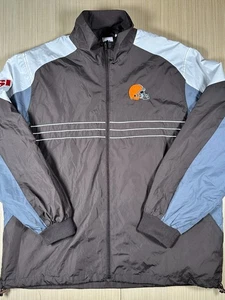 NFL Cleveland Browns Jacket Mens XL Black Blue Lightweight Windbreaker Full Zip - Picture 1 of 5