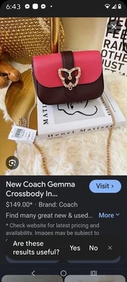 Coach Butterfly Purse Snapback Crossbody/Shoulder Bag - Image 1 of 4