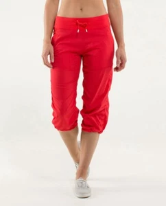 Pantalones de chándal Lululemon Athletica Dance Studio TALLA 10 rojo brillante B40 - Imagen 1 de 15