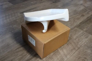 ACP Thinset Ceramic Tile 8" Corner Shower Shelf With Hook Color-Matte White - Picture 1 of 18