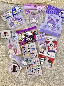 Sanrio Kuromi DAISO Japan Stationery Bundle Lot - Kawaii Stationery Set - Picture 1 of 1