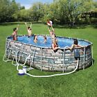 NEW 20' x 12' x 48"  Power Steel Comfort Jet Oval Above Ground Swimming Pool Set