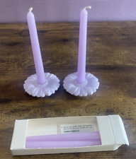 Avon Fancy Sun Flower Candle Holders Candles Lavender 1985 Vintage Easter Spring