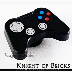 LEGO Minifigura NEGRO Utensilio Controlador de Videojuego con Controles Plateados - Imagen 1 de 2