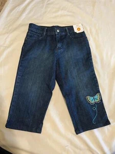 Gymboree Butterfly Girl Denim Jean Capri Pants Size 9 - Picture 1 of 3