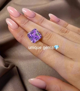AAA+ 2Ct Fancy Purple Ascher Cut VVS1 Diamond Premium Quality Loose Gemstone 8MM - Picture 1 of 7