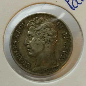 PEU COURANTE **** 1/2 FRANC Charles X 1827 A Paris **** - Imagen 1 de 2