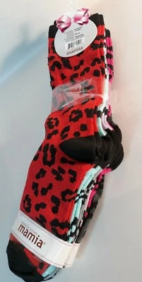 New 6 Pairs Active Pattern Multi-colored Crew Fashion Socks Mamia 9-11 Free Ship - Image 1 of 4