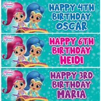 SHIMMER and SHINE Birthday Poster BannerPersonalised Name and Age TP184