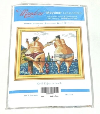 Maydear Cross Stitch Kit Enjoy In Beach K443 Beginner 3-Strand 11CT