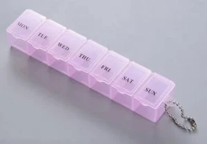 NWT~ Travel Portable Pink Medicine Pill Box Case Holder Storage Organizer 7 Day - Picture 1 of 12