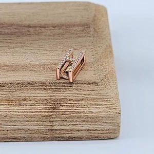 KEEP Collective "Letter H" Rose Gold & Pave Crystal Slide Key Charm - Picture 1 of 9