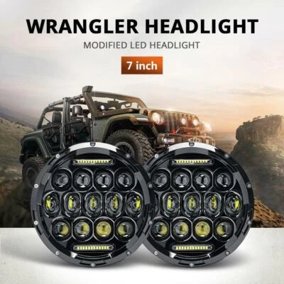 2x 7" pulgadas 280W LED Faro Lámpara Hi-Lo DRL Haz Para Jeep Wrangler JK TJ LJ CJ Foto 1 de 4