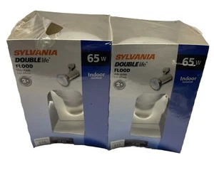 2 Sylvania 65W Indoor Flood Light Bulb NOT LED BR30 Double Life Floodlight Bulbs - Picture 1 of 3