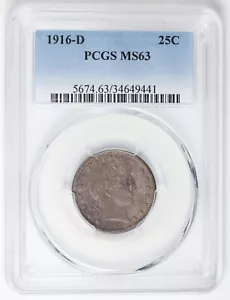 1916 D Barber Quarter PCGS MS63 Toned - Picture 1 of 4