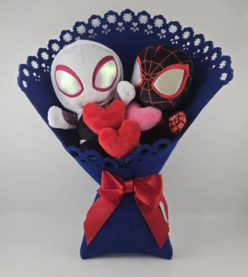 2025 Marvel Spider-Man & Ghost-Spider Valentine's Plush Bouquet 14" - Image 1 of 4