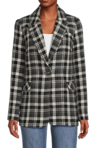 Elie Tahari Jackets & Coats Black White Gray Boucle’ Wool Blend Blazer Large NWT - Picture 1 of 12