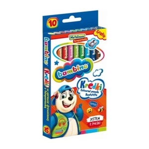 BAMBINO Buntstifte mit Spitzer 10 Farben Zeichenstifte Malstifte Farbstifte - Afbeelding 1 van 1