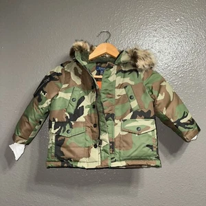 NWT Polo Ralph Lauren Little Boys Camo Water Resistant Down Parka Jacket Size2T - Picture 1 of 5