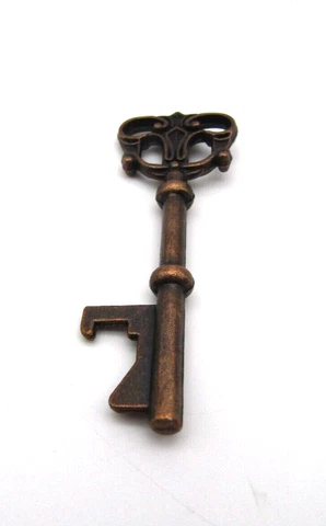 40x Alice In Wonderland 3in Skeleton Keys Copper Bottle Openers/Party Favors A Cover