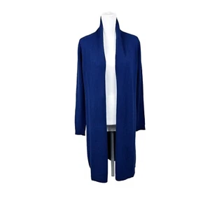NWT Sofia Cashmere S Blue Open Front Long Sleeve Knit Duster Cardigan Sweater - Picture 1 of 11