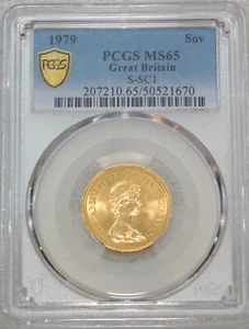 1979 Queen Elizabeth Gold Sovereign PCGS MS65 Great Luster Just Graded PQ #S45D - Picture 1 of 4