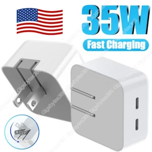 35W USB-C Dual Port Fast Charger Cube PD Adapter For iPhone iPad Samsung MacBook - Picture 1 of 11
