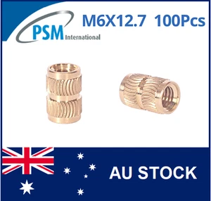 INSERT FOR PLASTIC M6 X 12.7 HEAT-LOK BRASS PSM05150 - Picture 1 of 9