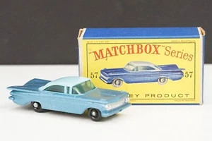 1959 MATCHBOX 57 CHEVROLET IMPALA BPW & BLACK BASE & D BOX - Ex Condition - Picture 1 of 7