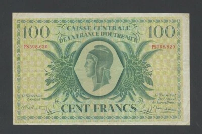FRENCH EQUATORIAL AFRICA  100 francs  1944  Krause 18 F-VF World Paper Money - Image 1 of 2