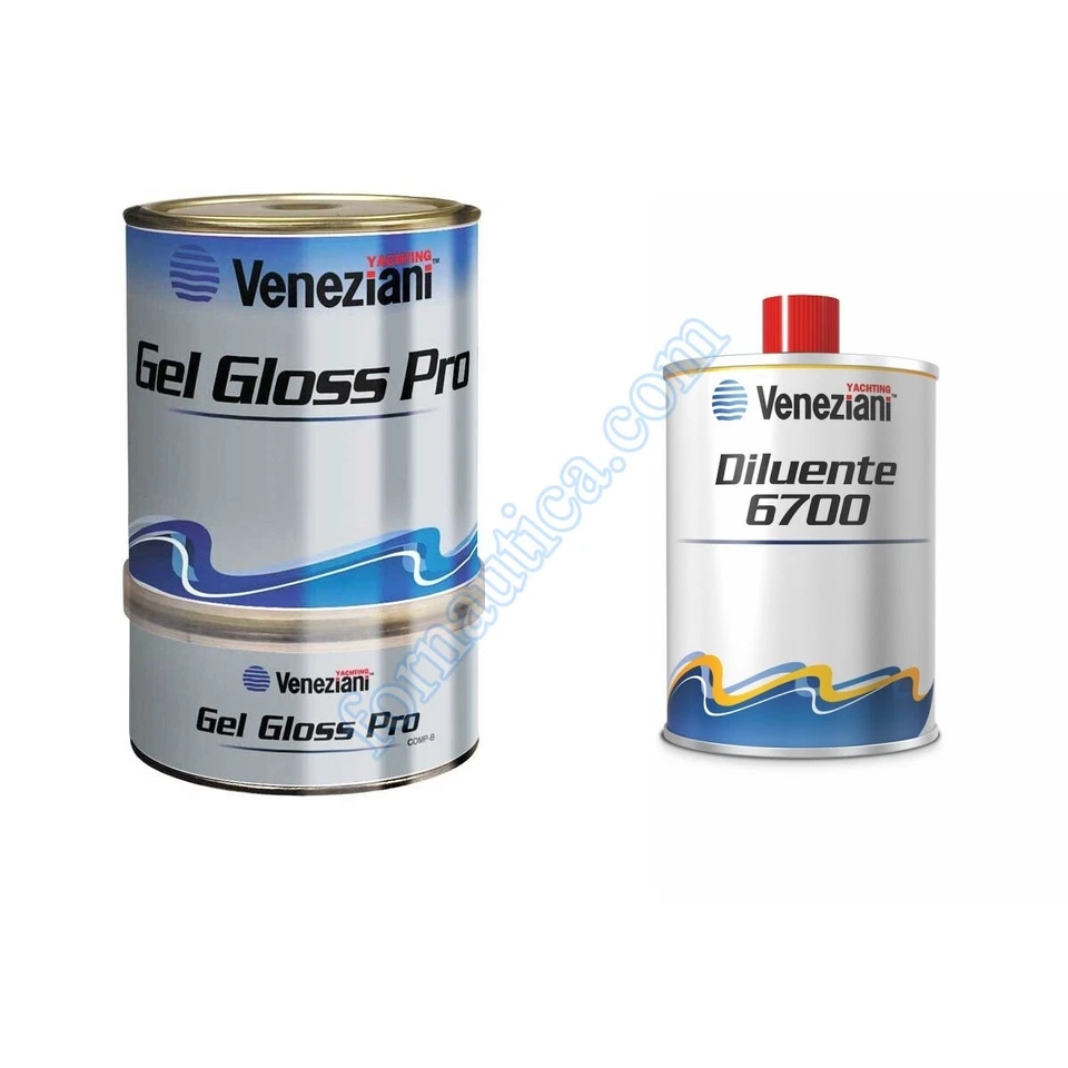 VENEZIANI GEL GLOSS PRO ML. 750 - SMALTO NAUTICO BICOMPONENTE + DILUENTE 6700 - Immagine 1 di 1
