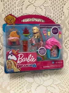 Barbie Dreamtopia Sweetsville Playset 10 Piece figure Collection Unicorn Puppy - Picture 1 of 14