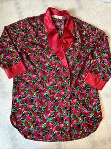 Vintage 80s Victorias Secret Gold Label Double Breasted Sleepshirt Robe Size M - Picture 1 of 6
