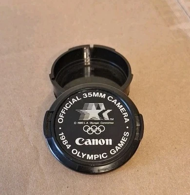 Canon FD 52mm 1984 Official 35mm Olympic Games lens Front&Rear caps - Image 1 of 4