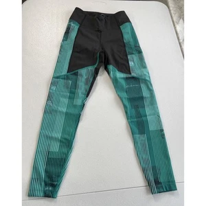 ASICS D1 Leggings Mujer XS Atléticos Bolsillos Laterales Negro Verde Rayas Ropa Activa - Imagen 1 de 11