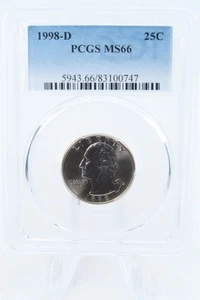 1998-D PCGS MS66 Washington Quarter Business Strike 25C - Picture 1 of 2