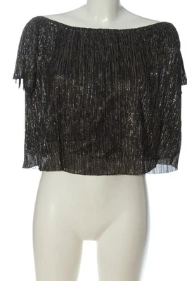 ZARA BASIC Blusa tipo Carmen Mujeres Blusa Talla EU 38 color plata-negro - Imagen 1 de 4