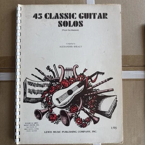 45 klassische Gitarrensoli - zusammengestellt von Alexander Shealy - Vintage spiralgebunden - Bild 1 von 2