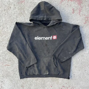Vintage y2k TRASHED Element Skateboards Men's Hoodie Pullover L Distress Grunge - Picture 1 of 8