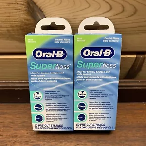 Oral-B Super Floss Mint Dental Floss Pre-Cut Strands 50 Each (Pack of 2) - Picture 1 of 2