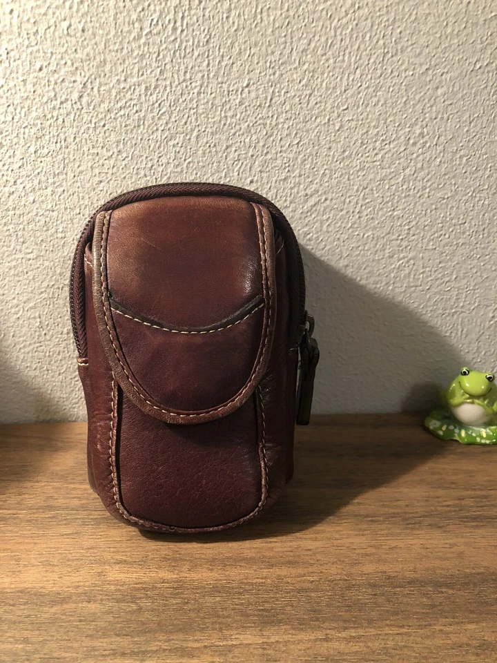 Cinto de couro masculino Le Donne cintura bolsa pequena marrom (D1) - Imagem 1 de 4