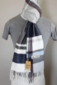 Sciarpa Uomo Invernale,Check-Plaid Marrone Beige,Blu Grigio.Cashmere Feel.Calda - Foto 1 di 2