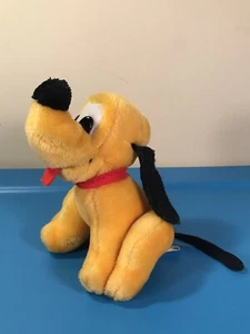 Vintage Disney Parks Pluto Plush Sitting Dog 7" Walt Disney World Disneyland - Picture 1 of 10