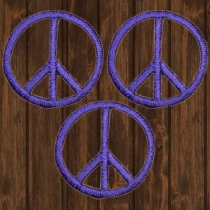Mini Peace Sign Embroidered Patch — 3-Pack — Iron On - Picture 1 of 1