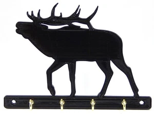Bull Elk Key Rack Holder Hanger Hunter Decor Entryway Organizer Wall Hooks - Picture 1 of 3