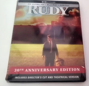 Rudy (30th Anniversary) [New 4K UHD Blu-ray] Ltd Ed, Blu-Ray, Steelbook, See Pic - Imagen 1 de 3