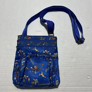 Walt Disney Parks Goofy Mickey Messenger Crossbody Purse Bag Front Zip Blue - Picture 1 of 7