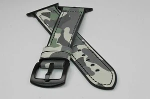 Banda de reloj de cuero de silicona híbrida Unikart Camo-12 adecuado f. Apple Watch 42 - Imagen 1 de 2
