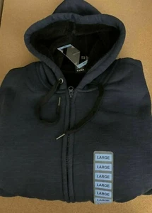 BlueDouble-Lined BLK Sherpa Flattering Sporty Casual Jacket for Activewear Large - Picture 1 of 3