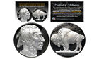 1930's Black Ruthenium Indian Head Buffalo Nickel Full Date with Genuine Silver